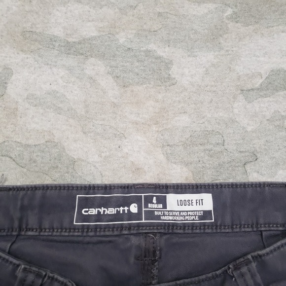 Carhartt Pants Womens 4 Gray Pockets Loose Fit Workwear - Picture 8 of 15